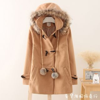 Aigan Furry-Trim Hooded Coat