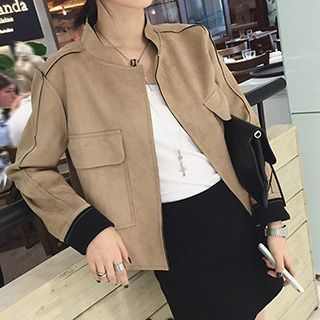 Eva Fashion Faux Suede Cropped Jacket