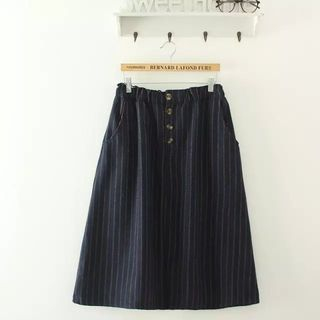 Aigan Striped A-Line Skirt