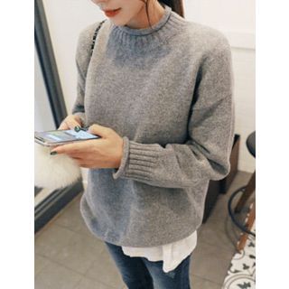 J.ellpe Crew-Neck Wool Blend Sweater