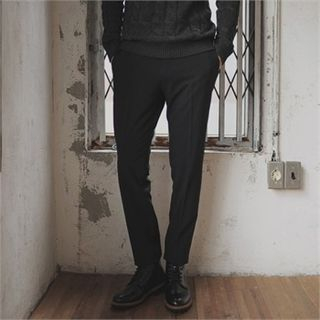 MITOSHOP Brushed-Fleece Lined Tapered Dress Pants