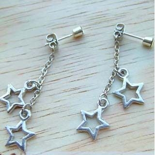 Shiny Double Stars Earrings