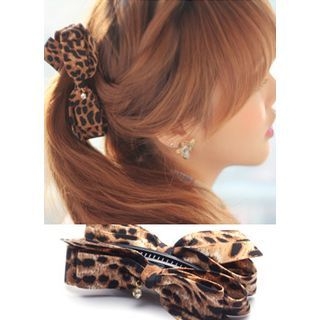 kitsch island Leopard Print Bow Hair Clamp