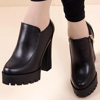 Forkix Boots Platform Chunky Heel Ankle Boots