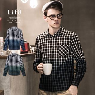 Life 8 Gradient Check Shirt