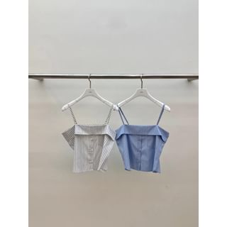 Off Shoulder Stripe Cropped Top