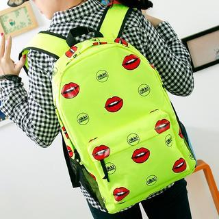Bag Hub Lips Print Backpack