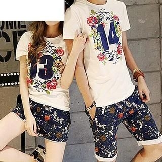 Fashion Street Couple Floral Shorts