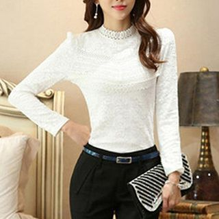 lilygirl Long-Sleeve Lace Top