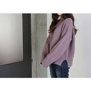Hello sweety Drop-Shoulder Wool Blend Sweater