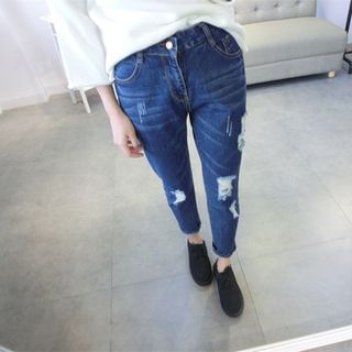 Fashion Street Distressed Straight Fit Jeans