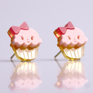 Sweet & Co. Miss Cupcake Strawberry Stud Gold Earrings