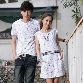 Igsoo Print Couple Short-Sleeve T-Shirt / T-Shirt Dress