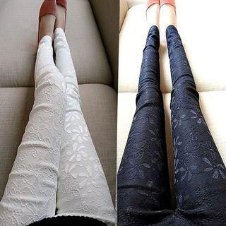 MORTION Lace Panel Skinny Pants