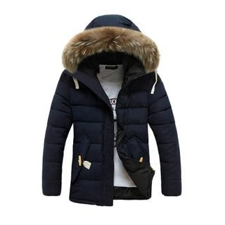 Bay Go Mall Furry Hooded Down Jacket