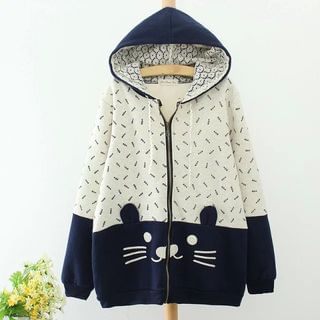 Aigan Hooded Print Jacket