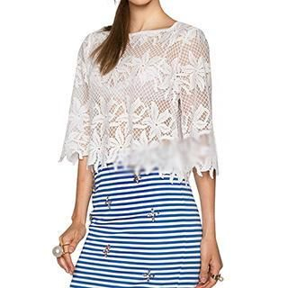 Obel 3/4-Sleeve Lace Top
