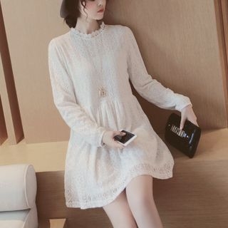 The Mommy Club Maternity Long-Sleeve Lace Dress