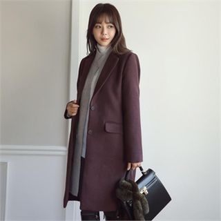 ode' Notched-Lapel Single-Breasted Coat