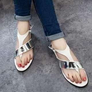 Pangmama Metallic Thong Sandals