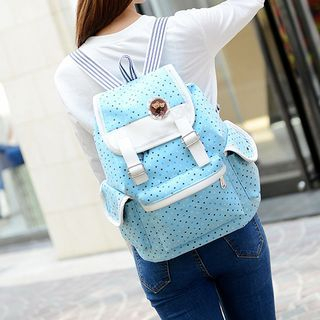 Seok Dotted Drawstring Lightweight Backpack