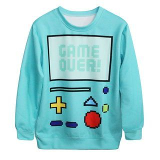 Omifa Printed Pullover Aqua - One Size