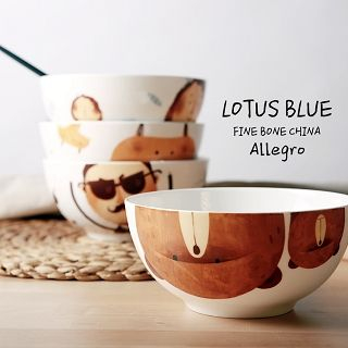 Lotus Blue Printed Bowl