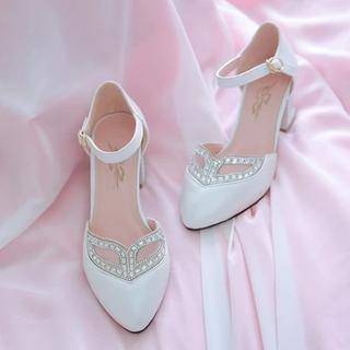 Pastel Pairs Embellished Ankle Strap Sandals