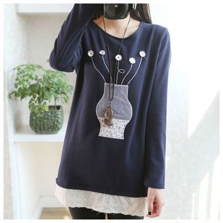 Angel Love Appliqu  Long-Sleeve Top