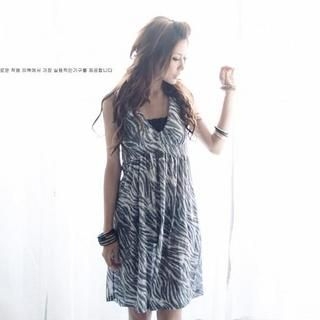 Zebra Print Halter Dress Zebra One Size