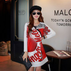 Long-Sleeve Printed Dress от YesStyle.com INT Long-Sleeve Printed Dress от YesStyle.com INT