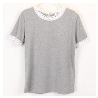 Sens Collection Lace-Trim Short-Sleeve Top