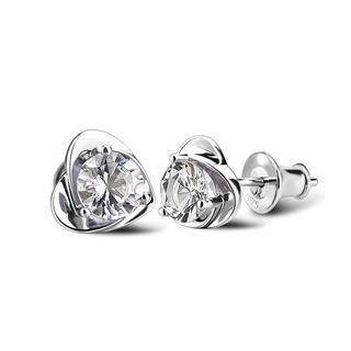 BELEC 925 sterling silver with natural white crystal earrings