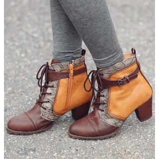Color-Block Ankle Boots