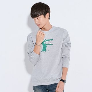 HOTBOOM Crocodile Print Sweatshirt