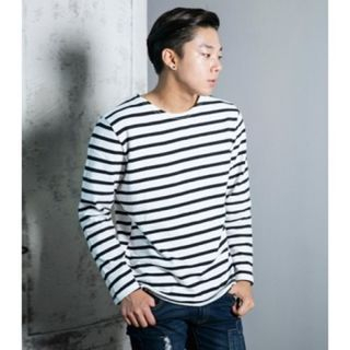 ABOKI Round-Neck Striped T-Shirt