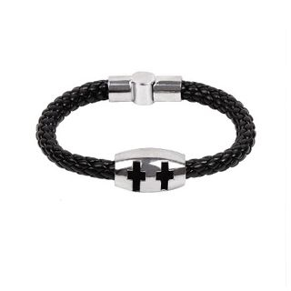 KINNO Cross Woven Faux Leather Bracelet