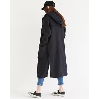 Someday, if Slit-Side Wool Blend Hooded Coat