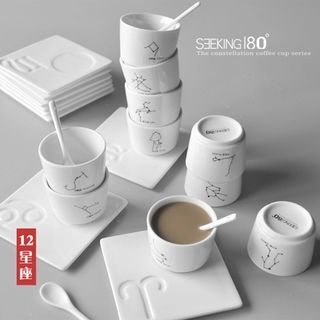 Artistique Set : Zodiac Ceramic Cup + Spoon + Plate