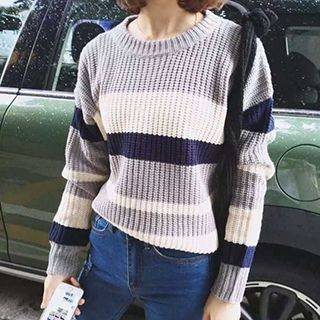 Jolly Club Contrast-Color Sweater
