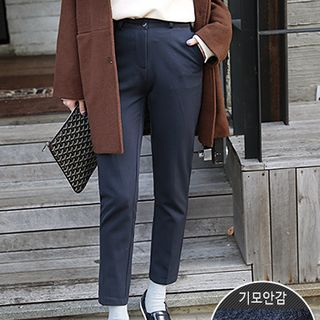 Seoul Fashion Flat-Front Brushed-Fleece Pants