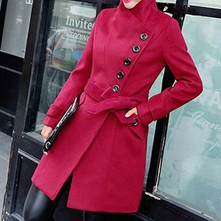 SEYLOS Buttoned Coat with Sash
