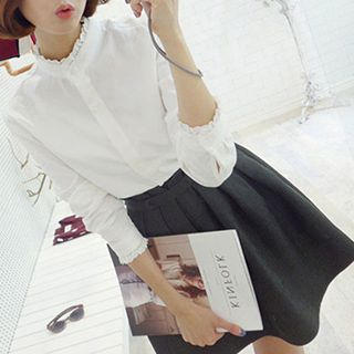 Fashion Street Stand-collar Long-Sleeve Blouse