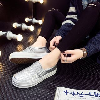 EUNICE Faux-Leather Slip-Ons