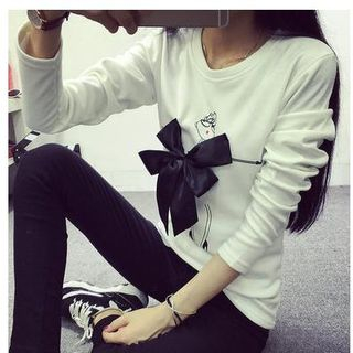 Soft Luxe Bow Accent Long-Sleeve Top