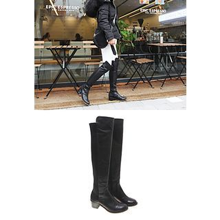 STYLEBYYAM Faux-Leather Tall Boots