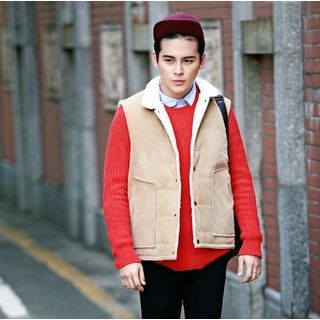 Danjieshi Fleece-Lined Snap-Button Vest