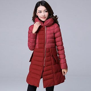 Romantica Hooded Zip Puffer Wool Coat