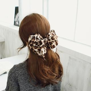 soo n soo Leopard Print Bow Hair Pin