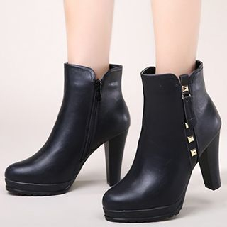 DUSTO High-heel Studded Ankle Boots